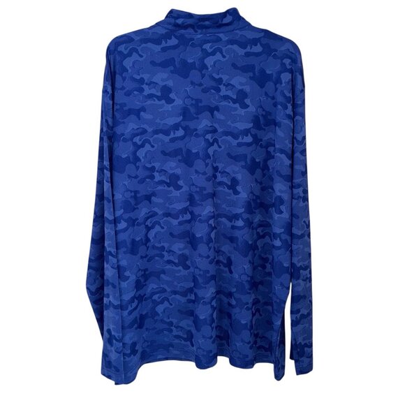 Antigua Air Force Pullover Mens 3XL Brigade Blue Camo Jacquard 1/4 Zip Logo - Picture 3 of 9